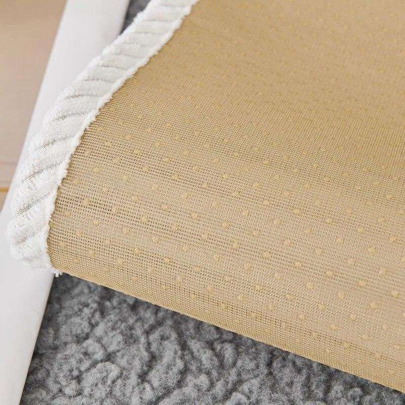 Nordic Solid Color Winter Lamb Wool Sofa Towel Thicken Plush Soft and Smooth Sofa Covers for Living Room Anti-slip Couch Cover