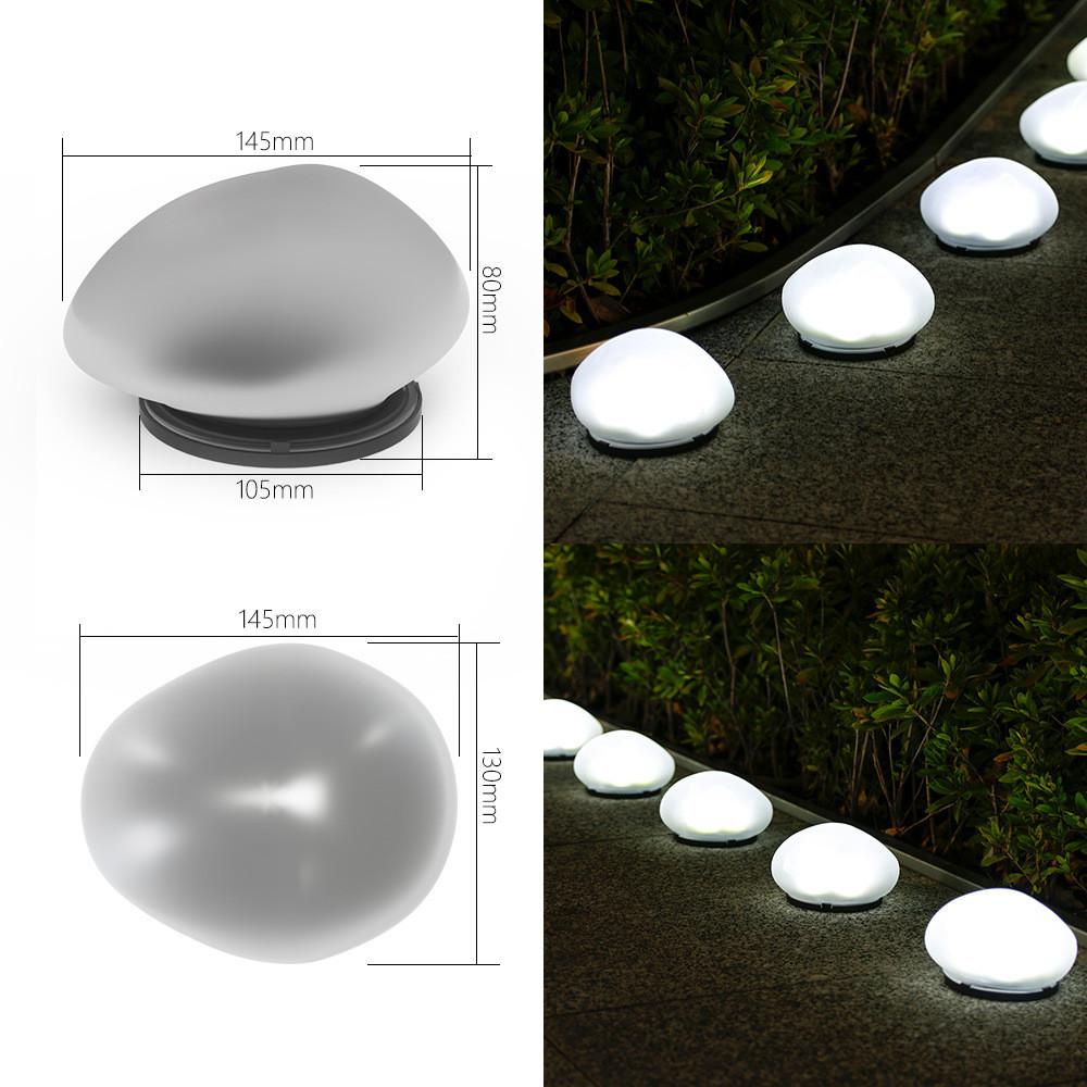 Solar Garden Lawn Light With Led Cobblestone Lamp For Outdoor Landscape Decor