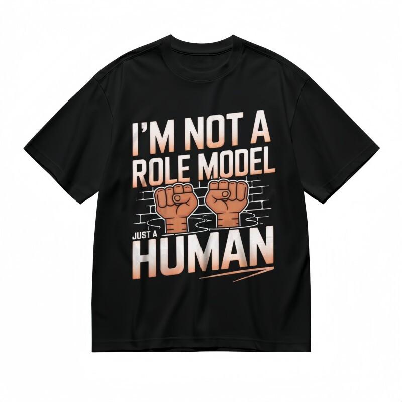 

Men s T-shirt With JUST A HUMAN Graphic Unisex Black 100% Cotton Tee Summer USA 3XL