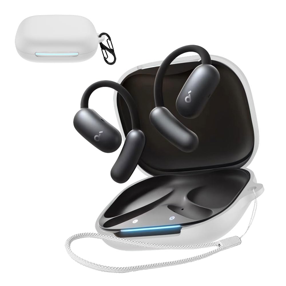 

For Anker Soundcore AeroFit 2 Case Equipped with a hook to prevent soft silica gel sports cool shock soft case drop protection [HVUYAL] loss, білий