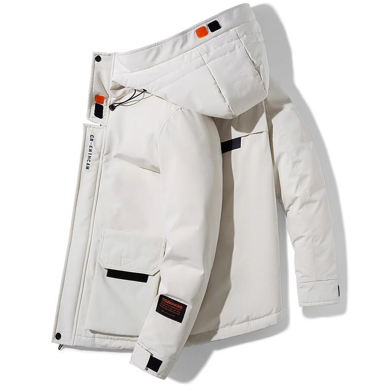 

Пуховик мужской зимний корейский стиль тренд утолщенная рабочая одежда короткая молодежная повседневная куртка с капюшоном 4XL