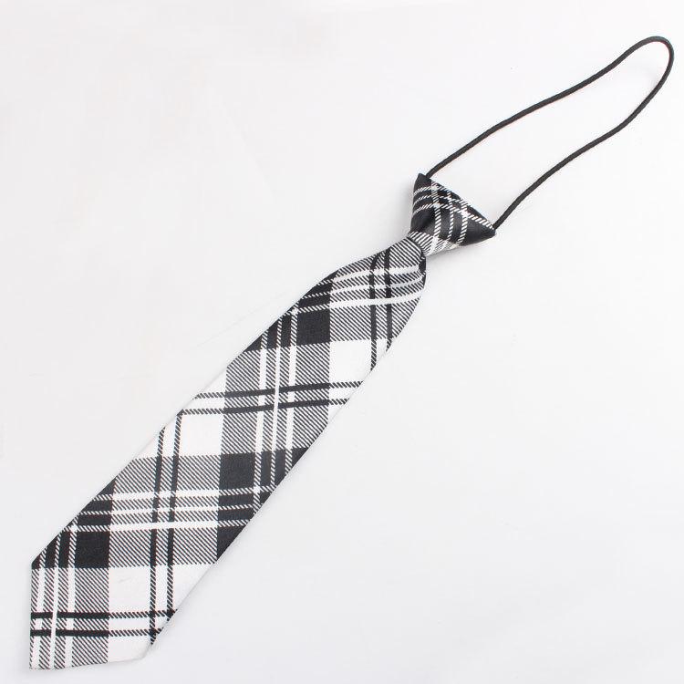 2024 Children'S Lazy Tie Black And White Color Children'S School Kindergarten Tie