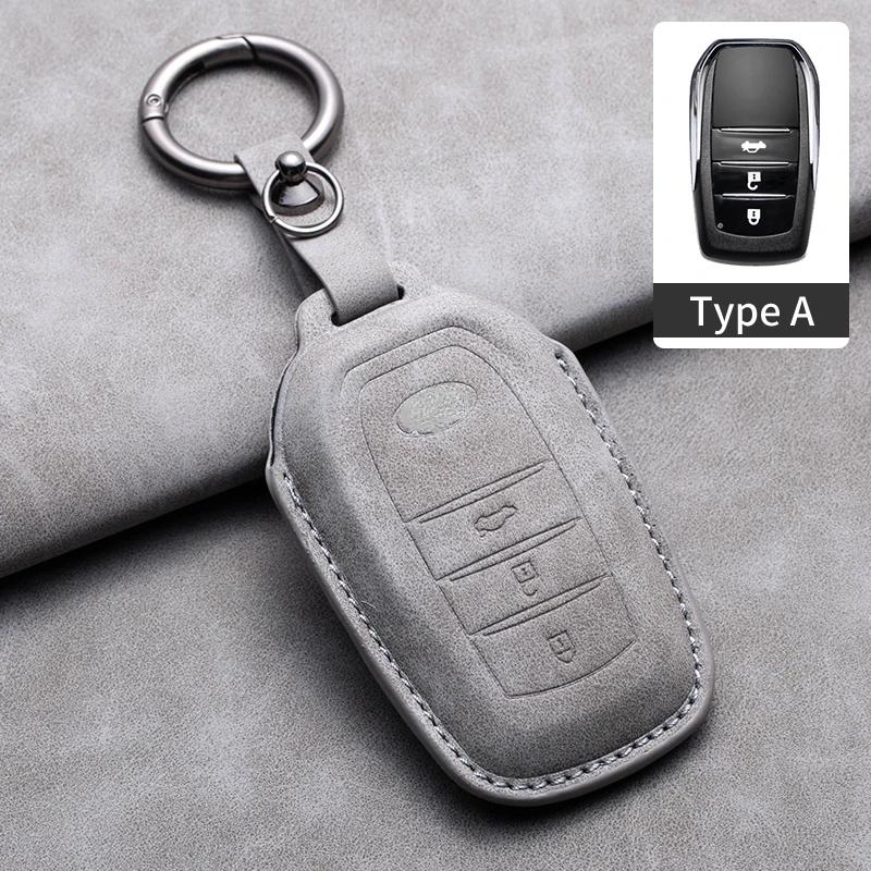 

Leather Car Key Case Cover Shell for Toyota Prius Camry Corolla CHR C-HR RAV4 2017 2018 2019 2020 Land Cruiser Prado GT86