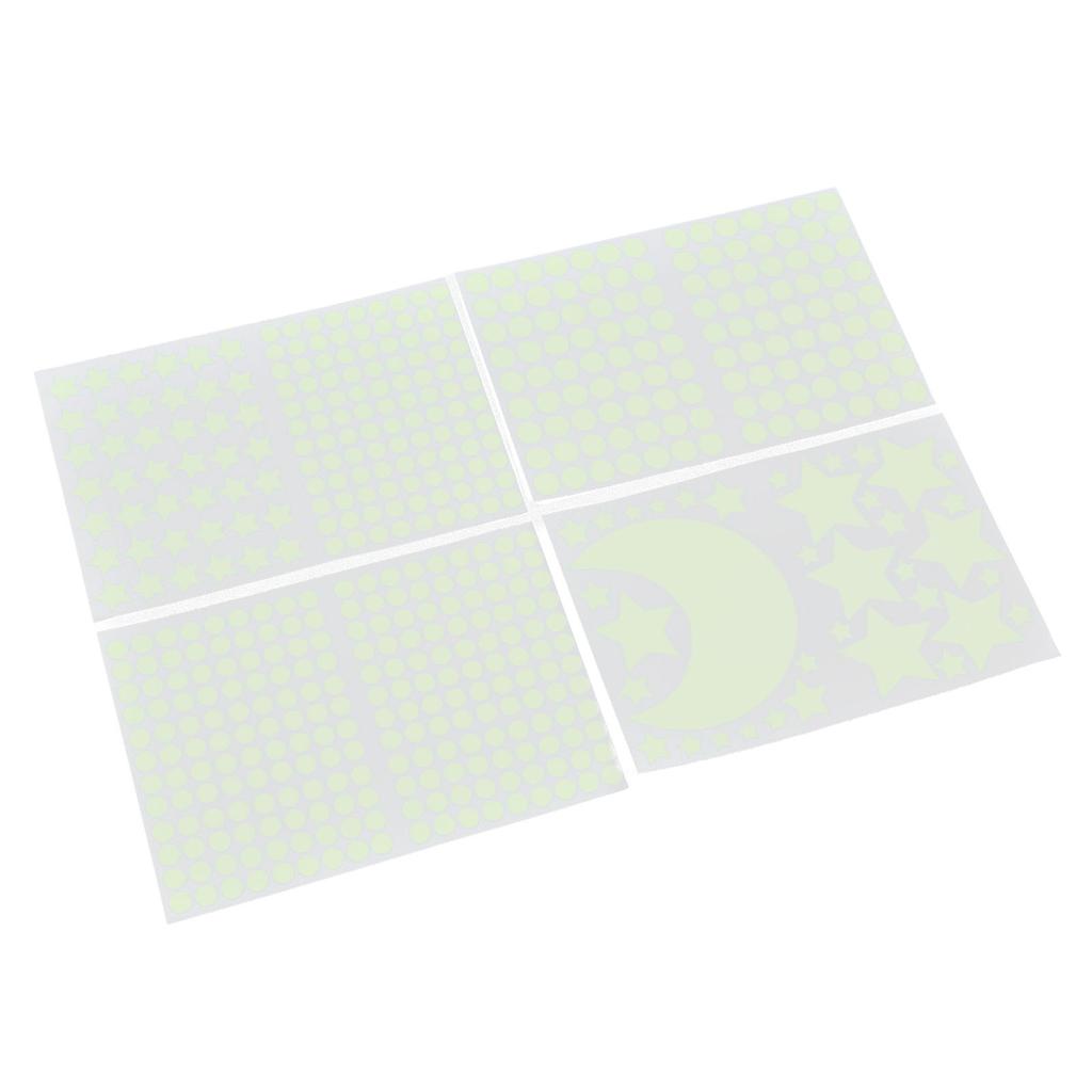 4Pcs Moon Star Wall Stickers Good Stickiness Warm Ambience Glowing Night Sky Sticker for Children"s