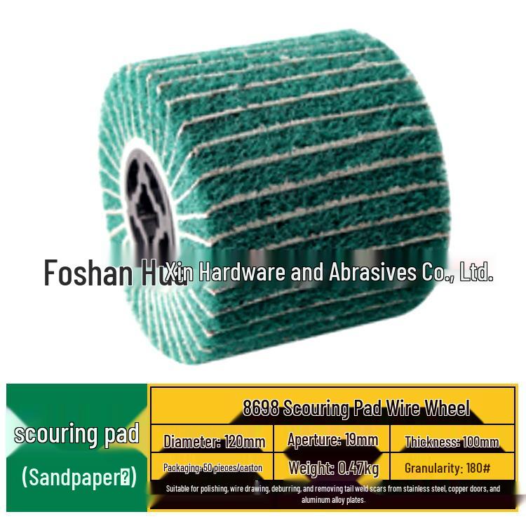 120x100mm Green Scouring Pad Brushed Wheel for Metal & Stainless Steel Polishing