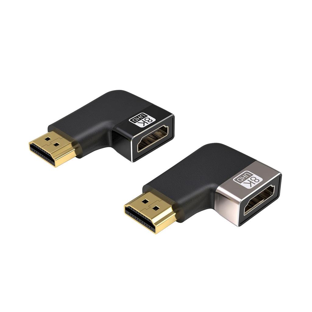 HDMI 2.1 Right-Angle Adapter for TVs, Computers, and Projectors, Aluminum Alloy