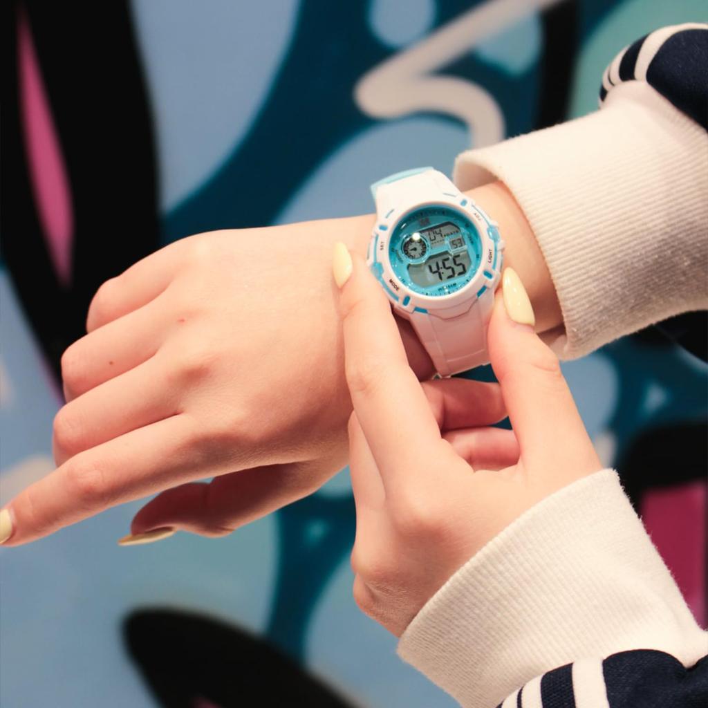 Autorisert forhandler Ice watch klokke unisex 024003 ICE digit explorer hvit blå liten vanntett stoppeklokke alarm dato ukedag GMT