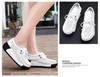 Women's White Leather Cut-Out Wedge Shoes - Thick Soft Sole, Casual Spring/Summer Platform Shoes.