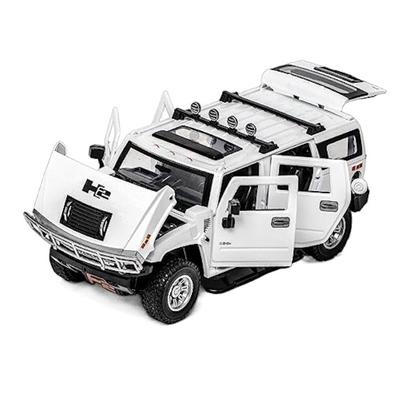 1/24 Scala Hummer H2 Off Road Auto blindata Modello in lega Diecast Toys con luce sonora Giocattolo Auto da collezione per ragazzi Regali di compleanno