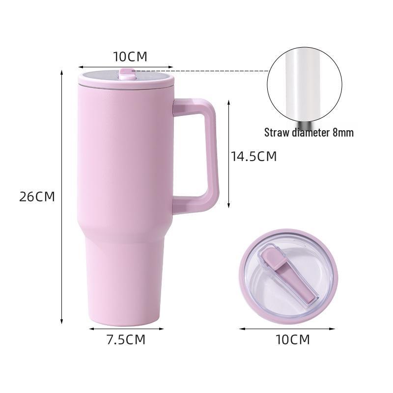 40oz Bärbar Rostfri Dubbelväggig Ismugg med Sugrör - Stor Kapacitet & Isolerad.