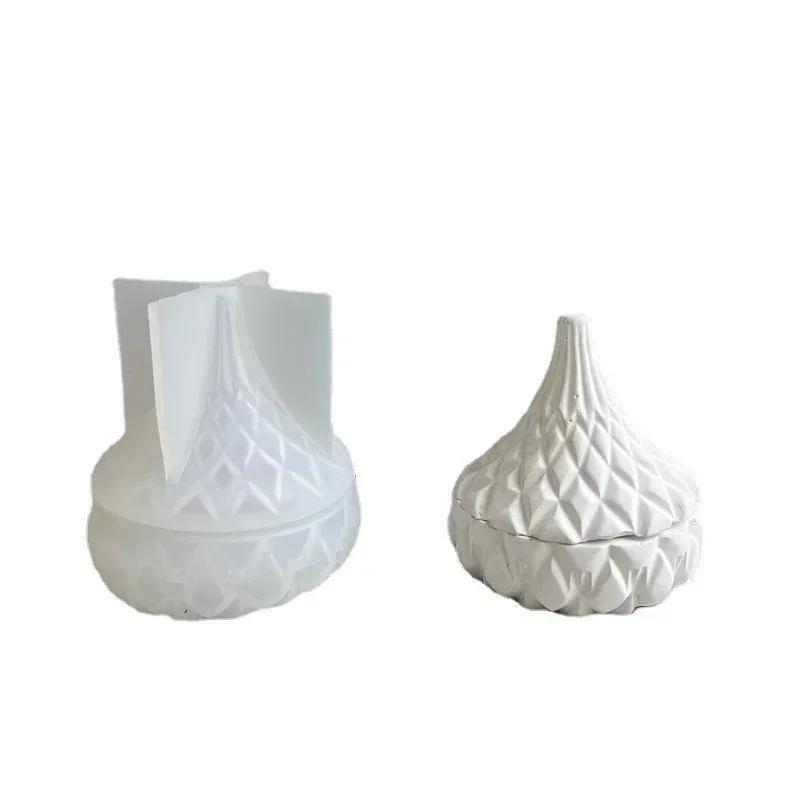 

Handmade Gypsum Silicone Mold For Resin Concrete Creative Candle Cup Drop Shape Storage Box Gift Box Planter Craft Making Tool
