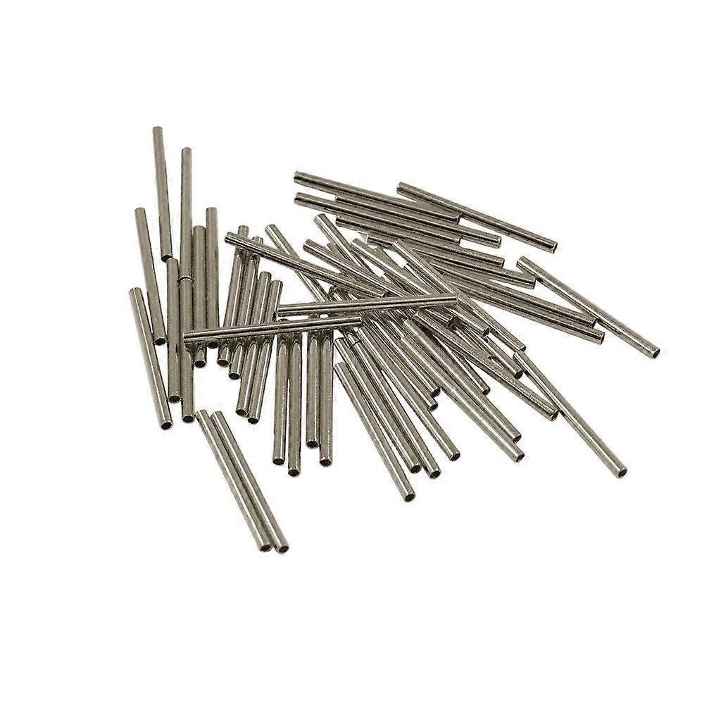 2x50 Pieces Plain Brass Tube Spacer Beads for Jewelry Making, Rose Gold, Silver