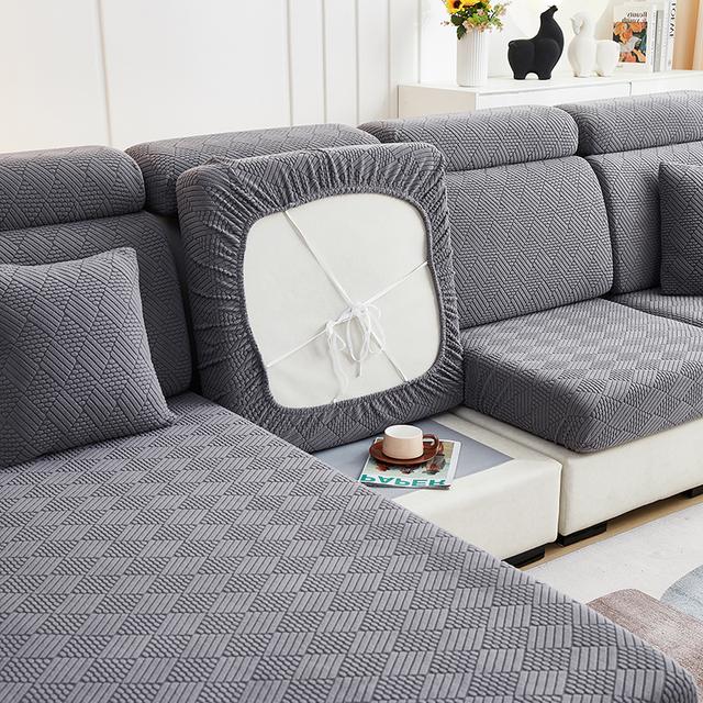 Funda de Cojín Jacquard para Asiento de Sofá para Sala de Estar Mascotas Niños Alfombrilla Funda para Silla de Comedor Funda Elástica Extraíble para Muebles