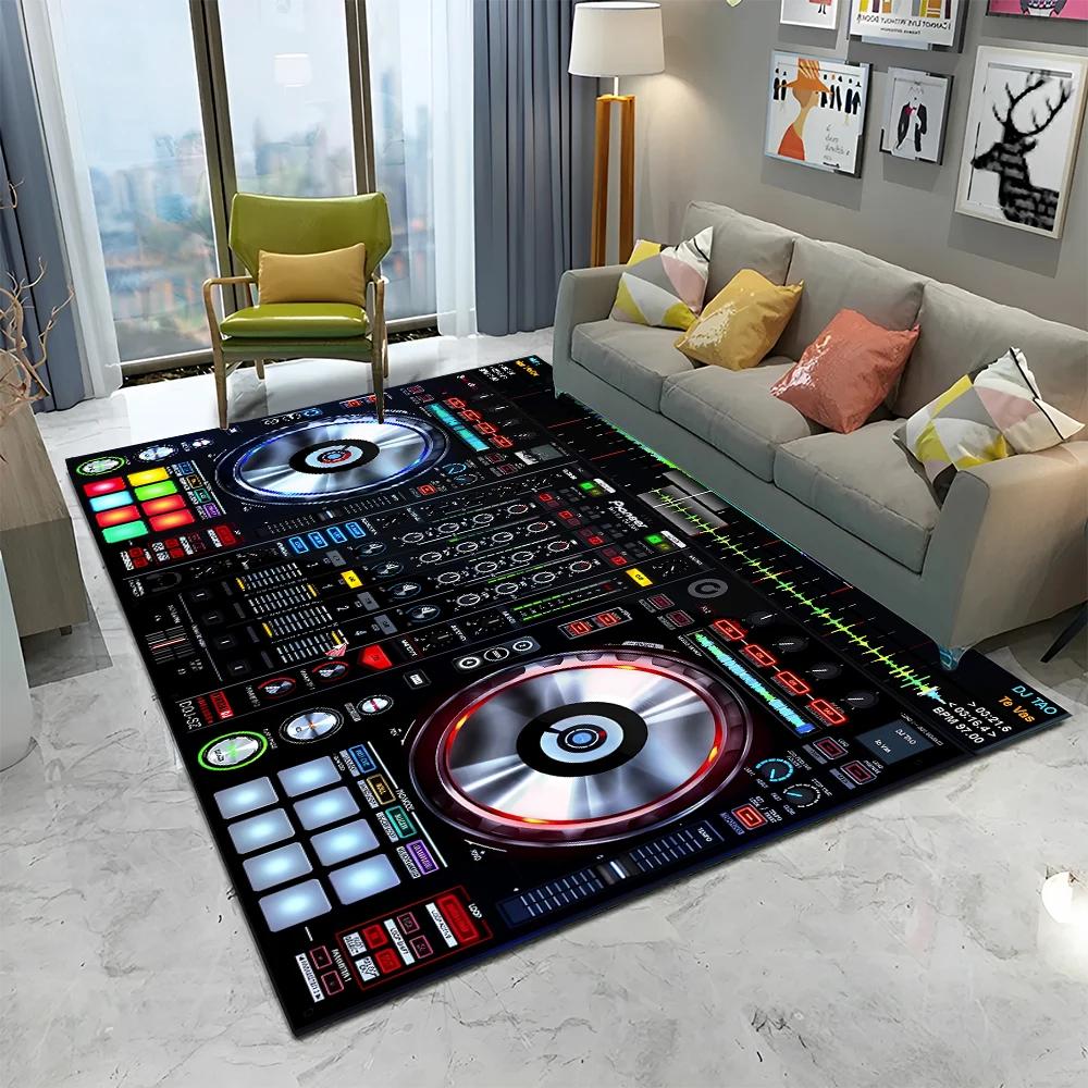 3D DJ Music Screen Keyboard Cartoon Carpet Rug for Home Living Room Bedroom Sofa Doormat Decor,Child Area Rug Non-slip Floor Mat