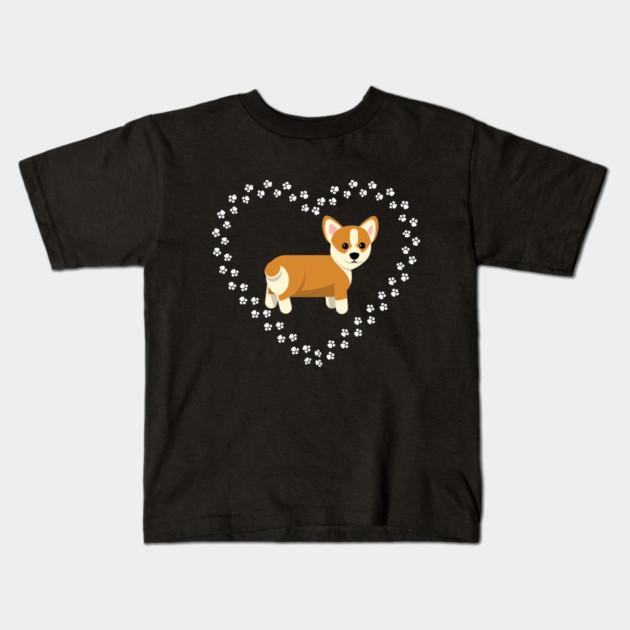 Boys Girls Soft Cotton Graphic Tees Cute Corgi Breathable Daily School Wear Kids T-Shirts