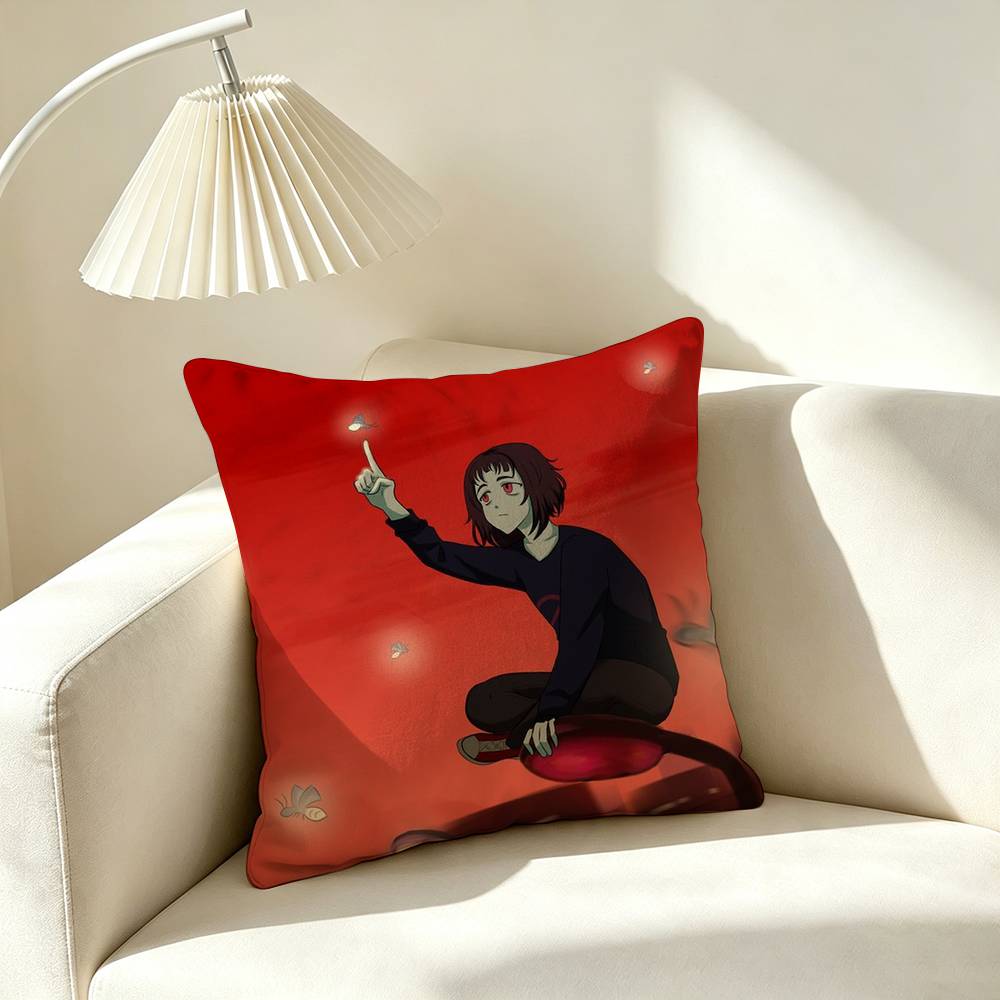 M-Milk chan Animation Pillow Case Square Double-Sided Sofa Cushion Cover Bedroom Bedside Pillow