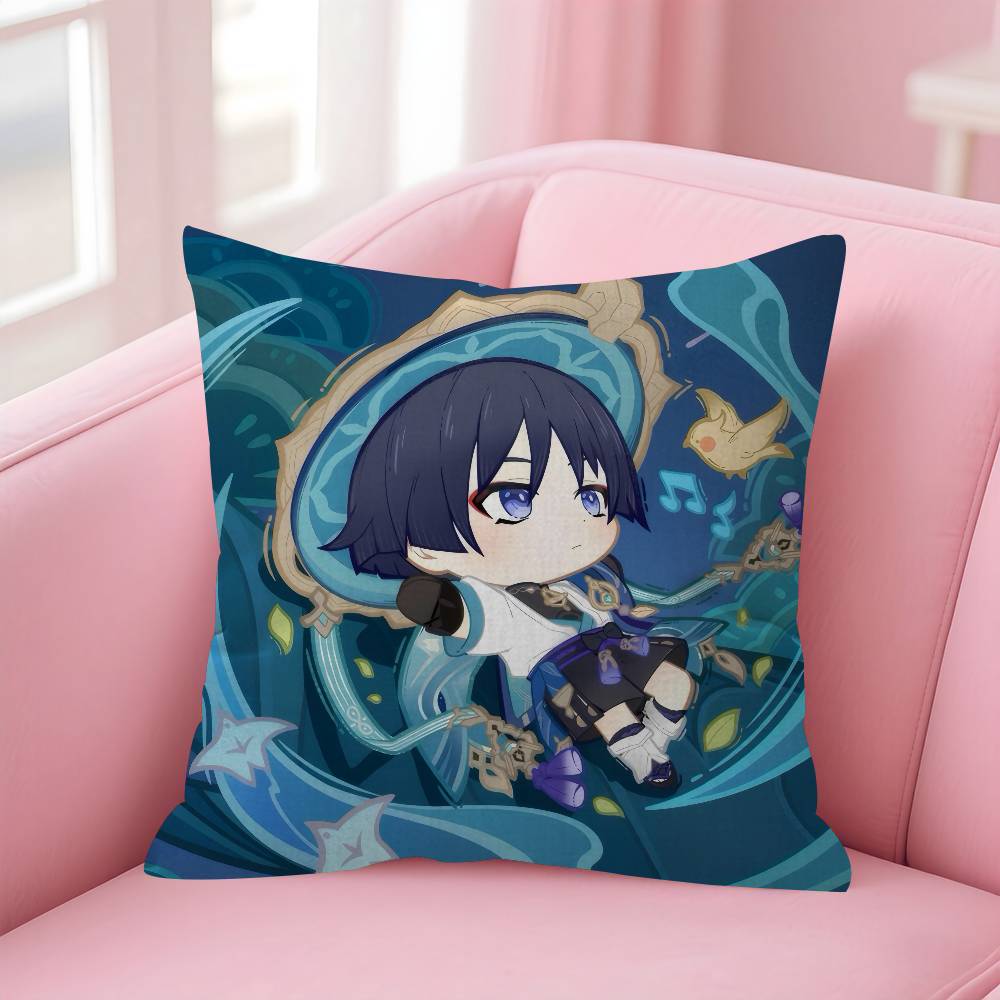 Games Genshin Impac Wanderer Cushion Cover Pillow Cover Decor Pillowcase Printed Cushion Case for Couch