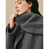 INMAN Women's Detachable Scarf Double-faced Wool Blend Coat