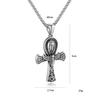 Titanium Steel Men's Necklace, Egyptian Life Cross Pendant, Titanium Steel Cast Necklace