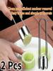 2pcs Premium Stainless Steel Fruit & Vegetable Corer | Easy-to-Use Seed Remover, Easy-to-Clean, Multi-Functional, Food-Grade Saf