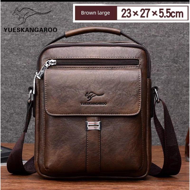 

Mackangaroo Весна/Лето Мужская Повседневная Наплечная Сумка из Натуральной Кожи c Brown large