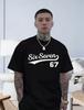 Spring and Summer New Mens and Womens Six Seven 67 Letter Printed Cotton Fashionable Casual Short Sleeved Round Neck Tshirt