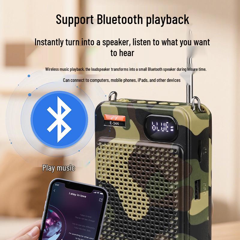 Camouflage Wireless Megaphone for Outdoor and Teaching with Remote Playback