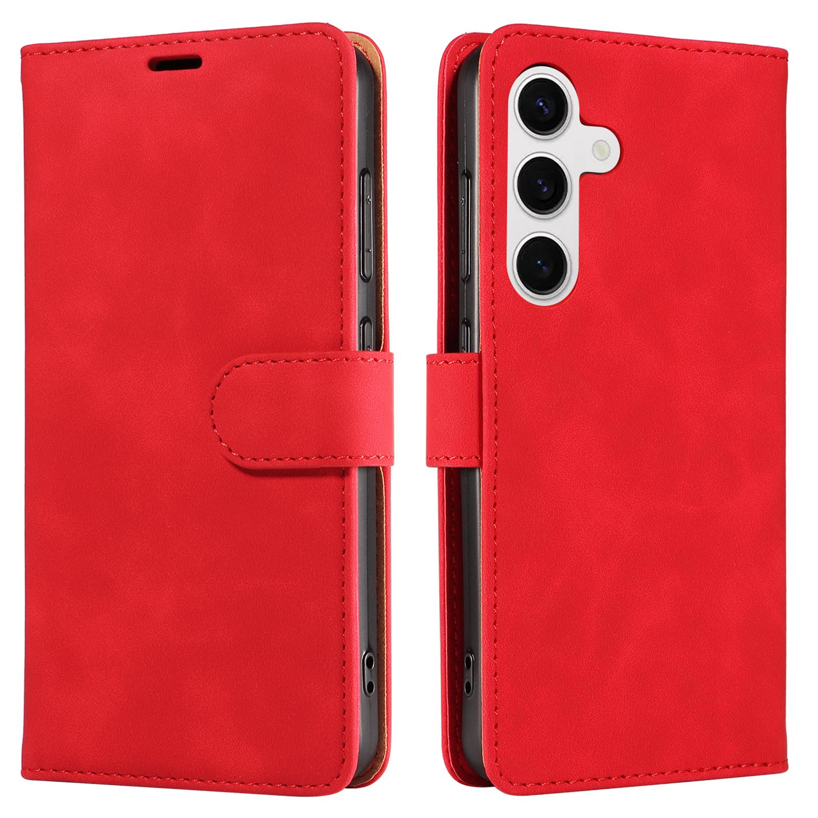 

For Samsung Galaxy S24 FE Case RFID Blocking Wallet Stand Leather Flip Phone Cover with Slim Strap F
