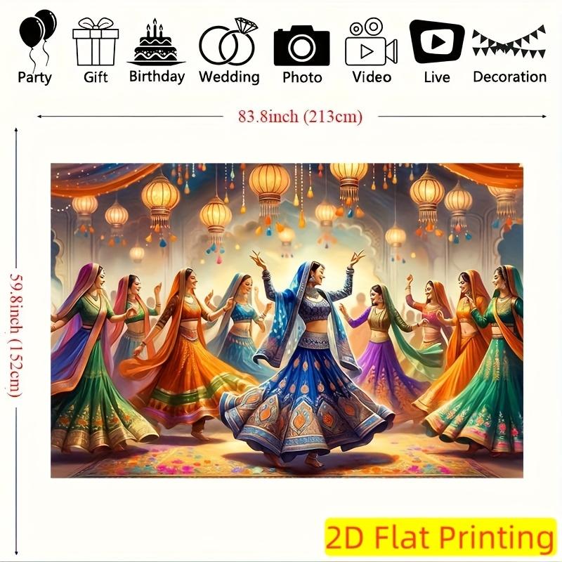 2D Flat Banner, 8x6 Feet Indian Traditional Dance Backdrop fabricDJH