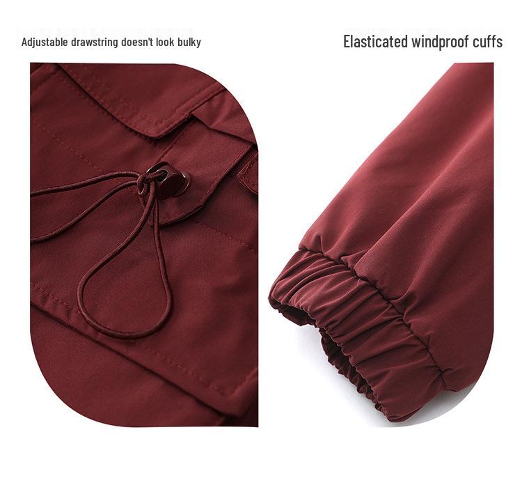 New Women's Mid-Length Velvet-Lined Winter Parka - Warm, Thick, Small Size Jacket