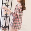 Ladies Blouse Turn Down Collar Long Sleeve Single-breasted Patch Pocket Loose Shirt Top Classic Plaid Print Casual Female Clothing