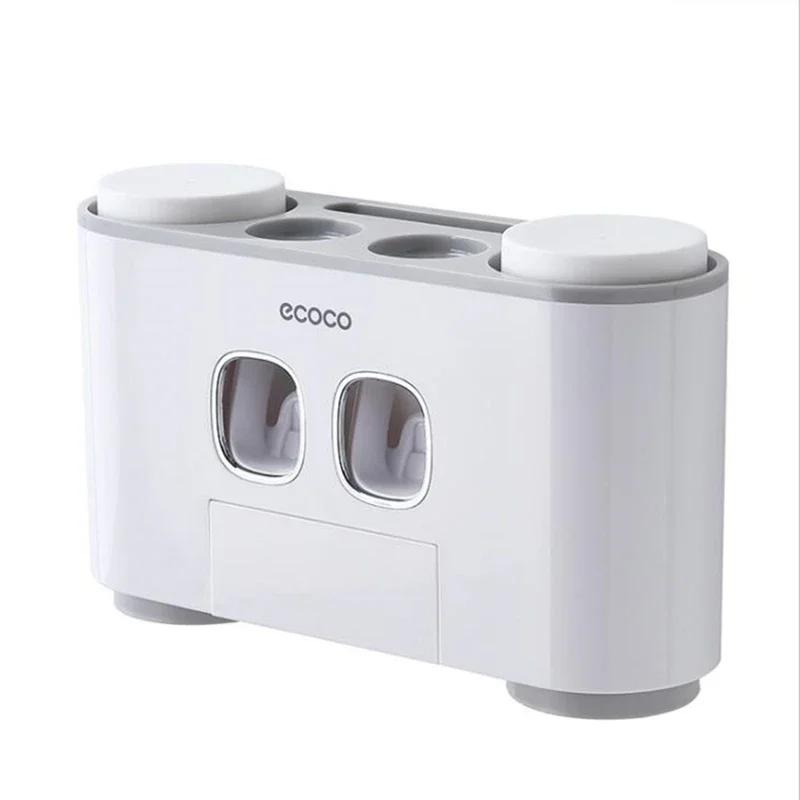 

Toothbrush Holders with Toothpaste Dispenser Wall Mounted for Bathroom 4 Cups Automatic Electric Tooth Pastetooth Squeeze