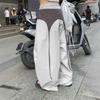 Strap-on Overalls Spring and Summer Street Splicing Design Paratrooper Loose Hip-hop Slacks Wide-leg Trousers Women