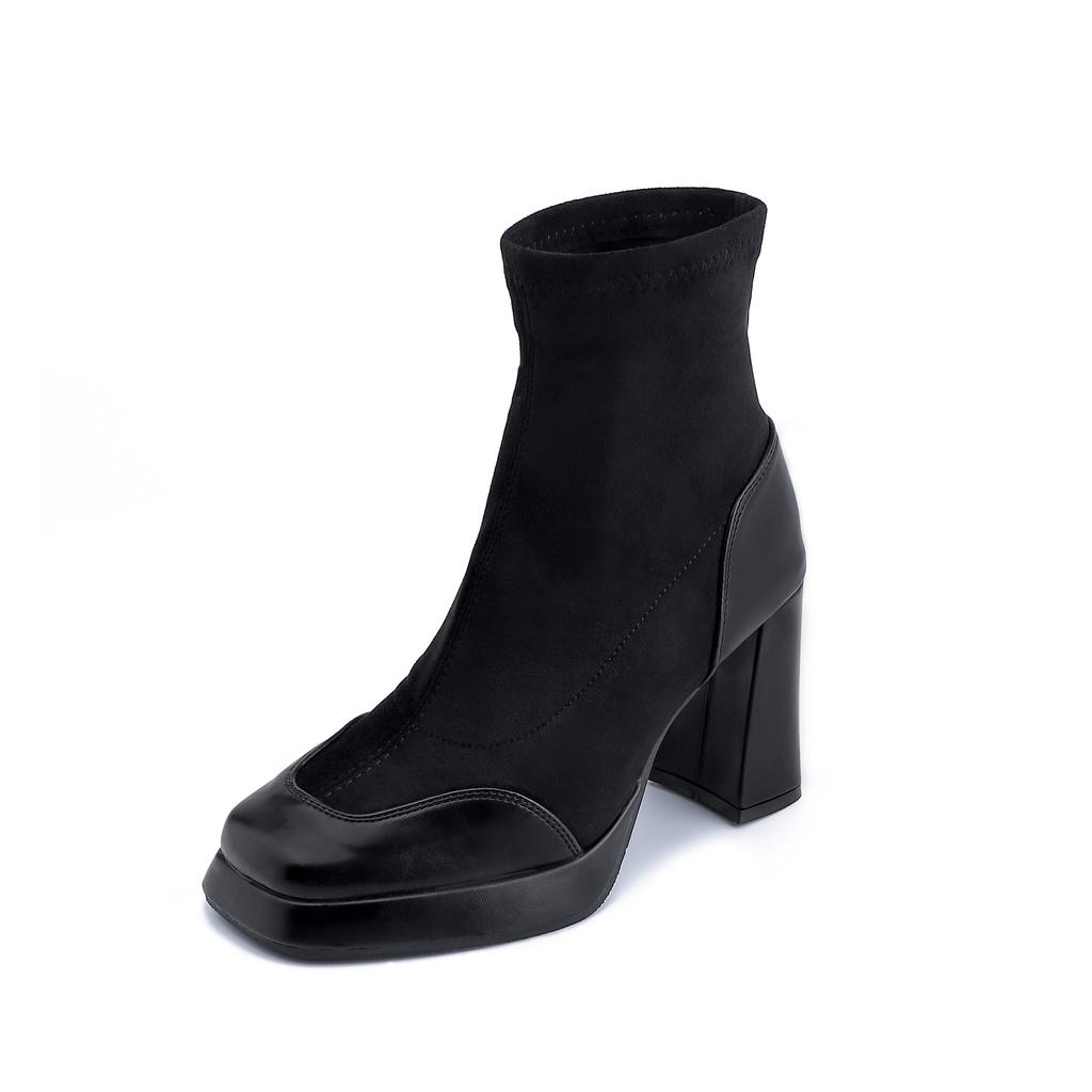 2025 winter new short boots children wear high-end thick-soled thick-heeled fashion boots square-heeled boots women