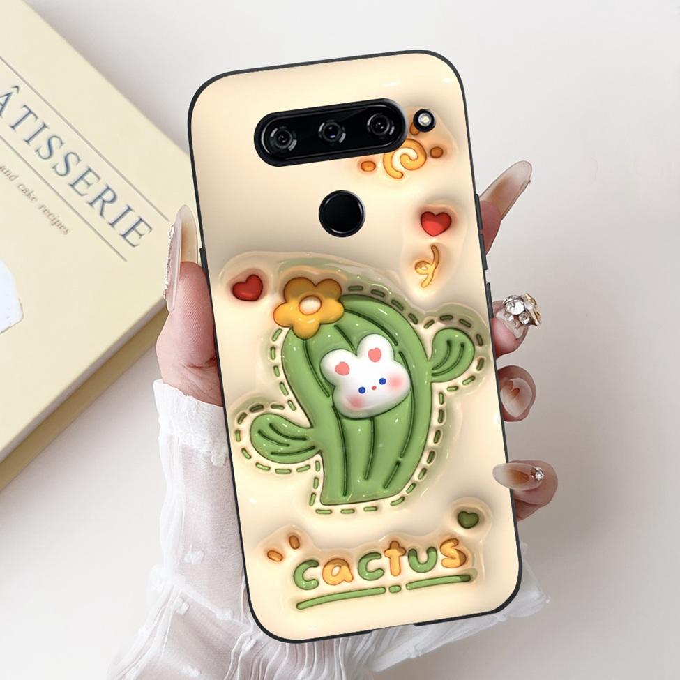 For LG V40 V50 ThinQ Case V50S ThinQ Cute Cartoon Cat Luxury Cool Shockproof Silicone Back Cover For LG V50S ThinQ 5G Phone Case