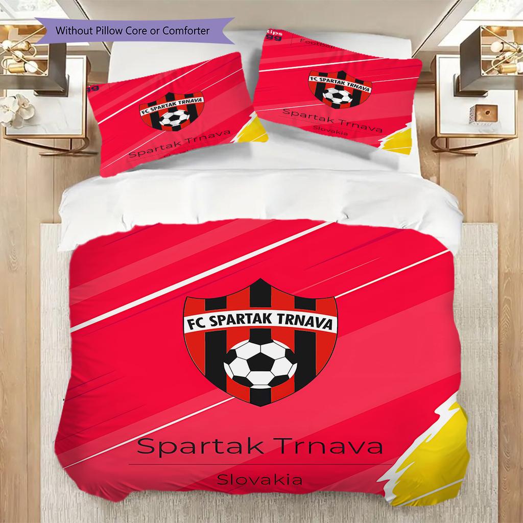 FC Spartak Trnava - sada povlečení, prošívaná deka, povlak na polštář, bytová dekorace, dárek k narozeninám (1 * povlak na peřinu + 2 * povlak na polštář, bez jádra)