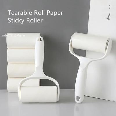 New Tearable Roll Paper Sticky Roller Dust Wiper Pet Hair Clothes Carpet Tousle Remover Portable Replaceable Cleaning Brush Tool