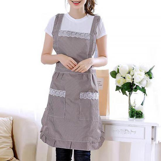 Cooking Apron Sleeveless Shoulder Strap Double Layer Anti-oil Kitchen Women Cleaning Apron Daily Use