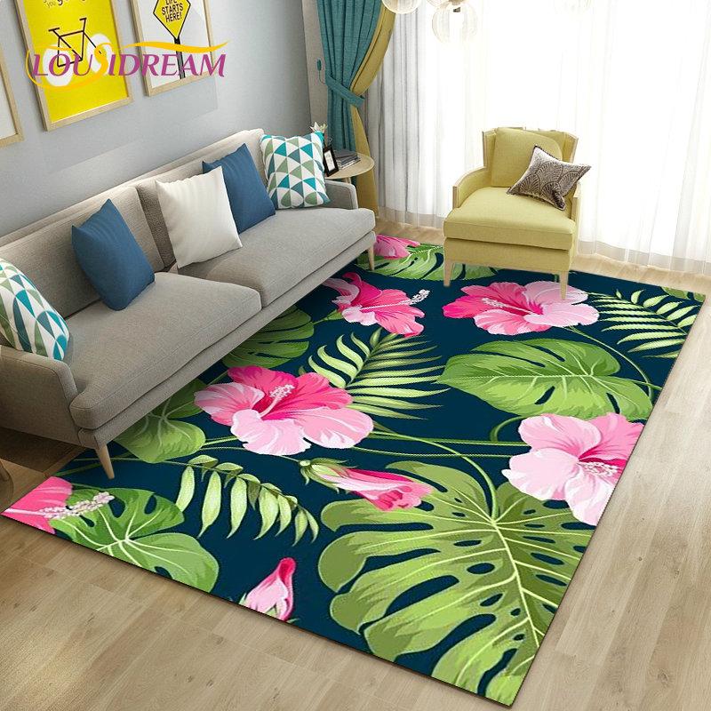 Dandelion Fresh Flower Plant Leaf Area Rug,Carpet Rug for Living Room Bedroom Sofa Doormat Decoration,Kitchen Non-slip Floor Mat