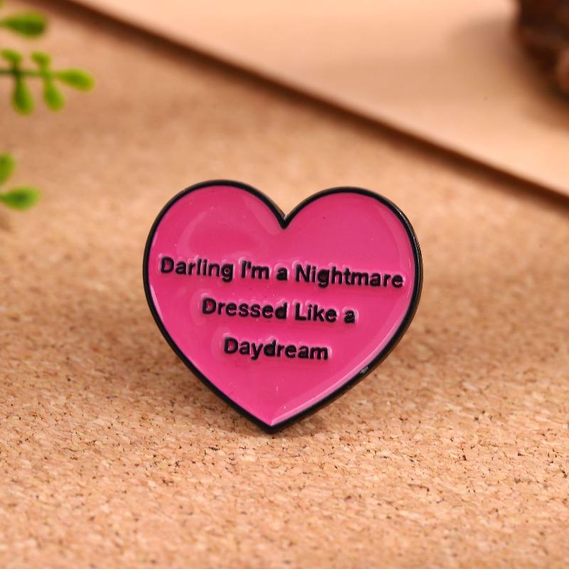 Creative Cartoon English Alphabet Series Alloy Brooch Fashion Versatile Metal Badge Clothes Accessories Clothing