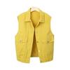 Women's Colorful Denim Vest - Trendy Spring/Autumn Jacket with Large Pockets and Slimming Fit
