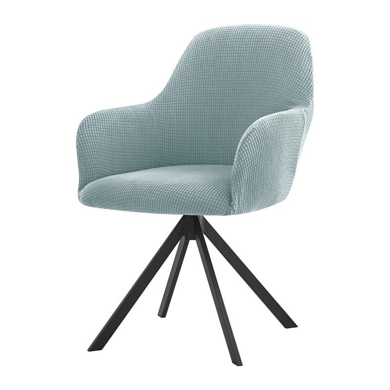 Nordic Style Universal Semi-Circular Dining Chair Cover with Fully Enclosed High Curved Armrests