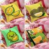 Durian Ilustration Cushion Cover Anti-dustmite Pillowcase Invisible Zipper Silky Short Plush Sofa Cushion Cover