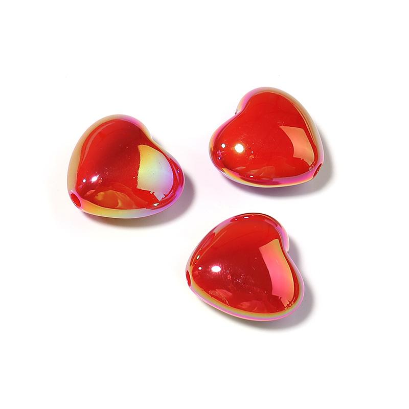 10/100Pcs/lot AB Color Love Heart Acrylic Beads Mixed Color Loose Spacer Beads for Bracelet Necklace Jewelry Making Accessories