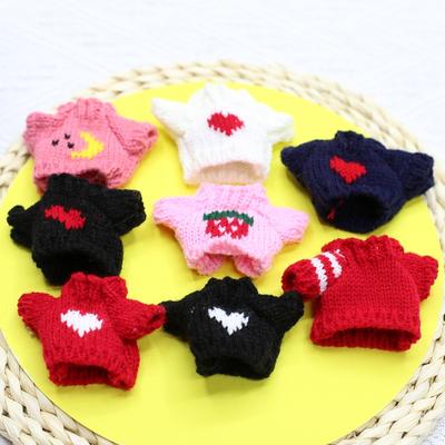 12cm Doll Decoration Teddy Bear Dressing Clothes Plush Toy Accessories Bear Doll Sweater Necklace
