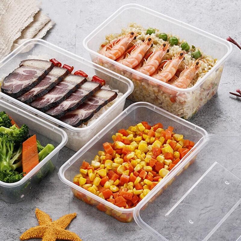 SJG Rectangular Disposable Plastic Food Containers 1000ml