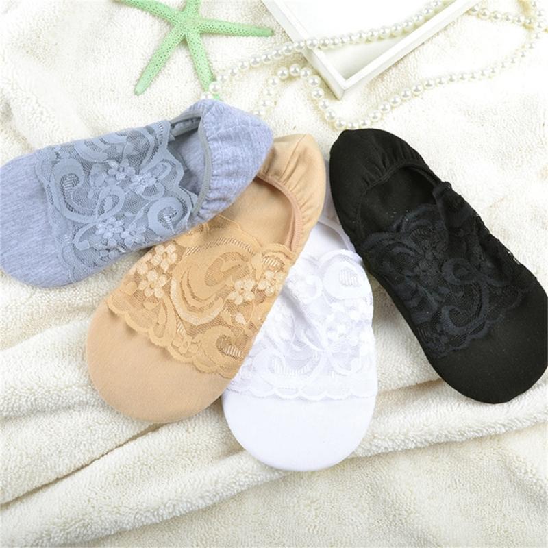 3 Pairs 5 Color Fashion Women Girls Summer Socks Sweet Lace Flower Pattern Short Sock Invisible Ankle Socks Cotton