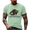 Men's Funny Animal Saying Print Vintage T-Shirt, Loose Breathable Summer Casual Top