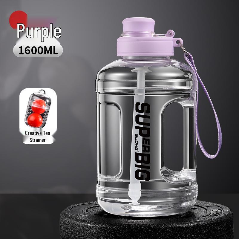 Sportovní láhev na vodu s velkým objemem se slámkou, odolná vůči vysokým teplotám, přenosný fitness pohár