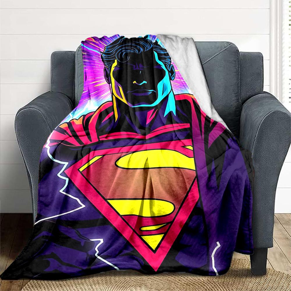 1 Stück Superman Flanell Überwurfdecke Weich, Warm & Gemütlich für Sofa, Bett, Büro und Reisen Vielseitig für Alle Jahreszeiten Geschenk, Weihnachtsgeschenk